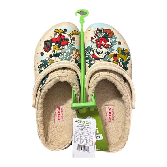 Disney Parks CROCS 2022 Mickey Christmas Holiday Fleece Lined Adult 9M 11W NEW main image 5